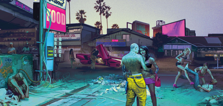 Cyberpunk 2077. Визуализация того, как город буквально пожирает человека