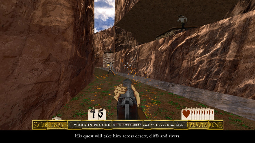 Скриншоты Outlaws + Handful of&amp;nbsp;Missions: Remaster со&amp;nbsp;страницы в&amp;nbsp;Steam.