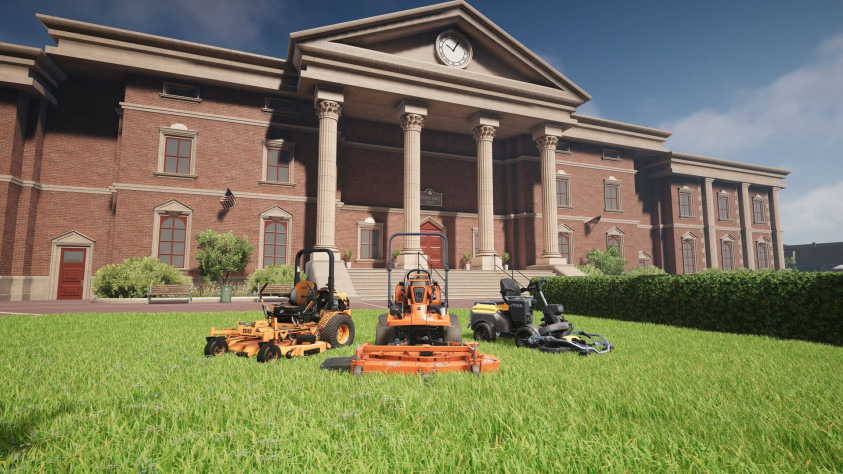 Скриншоты Lawn Mowing Simulator 2 со&amp;nbsp;страницы в&amp;nbsp;Steam.