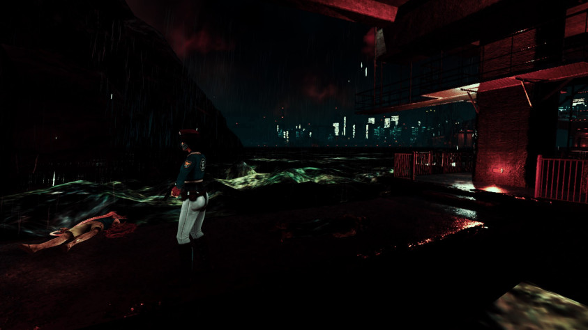 Какие же здесь беспокойные волны! Я сразу вспомнил о Batman: Arkham Knight, где за глубокой и тёмной водой можно наблюдать часами. 