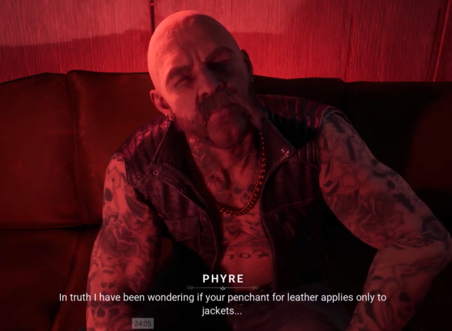 У нас есть лысый байкер-усач.