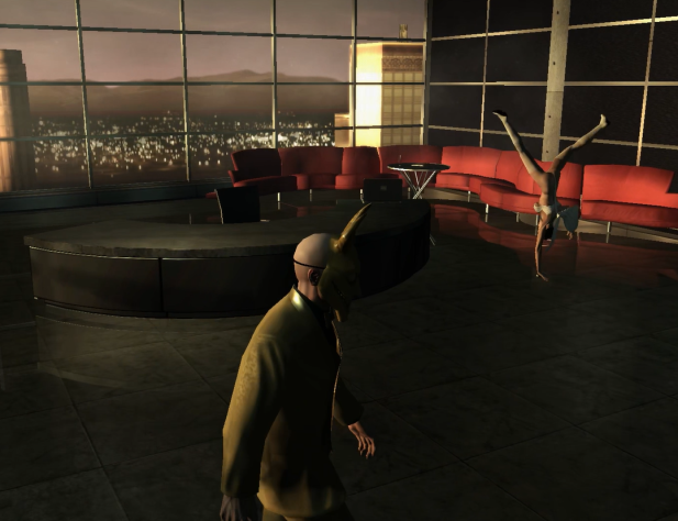 На этой миссии нас попытаются убить аж двое наемных убийц. Но они оба тупые. Запомните, детишки,  крутить сальтухи перед убийцей с пистолетом - крайне сомнительная идея.