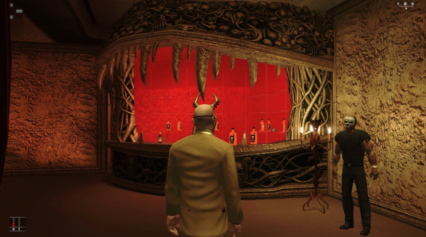 бар в виде открытой клыкастой пасти.