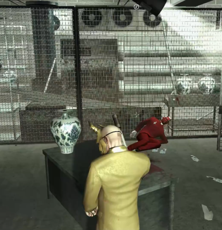 Насчет второго убийцы: вот этот чел, которому очевидно не лень было нанести грим на лицо, вызывает нас на честную дуэль. И мы после довольно сомнительной мультяшной беготни просто убиваем его. Что это было?