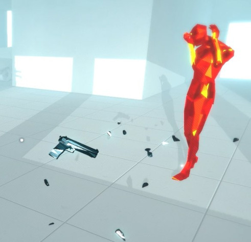 И тут мы замечаете, что предыдущий противник удобно так выронил пистолет.