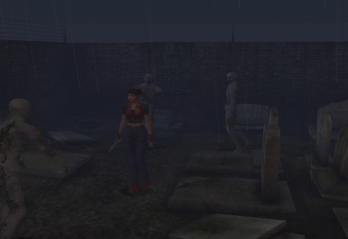 Ожившие мертвецы, восставшие из могил, нападают на главную героиню и жаждут ей полакомиться – более каноничной сцены первого столкновения с классическим атрибутом серии представить сложно