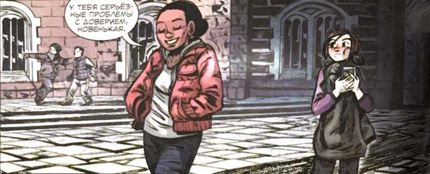 В&amp;nbsp;руках Элли можно заметить кассетный плеер, из-за которого завязалась потасовка. Пристрастие к&amp;nbsp;музыке&amp;nbsp;— то&amp;nbsp;хобби, которое героиня пронесет с&amp;nbsp;собой вплоть до&amp;nbsp;концовки второй части.