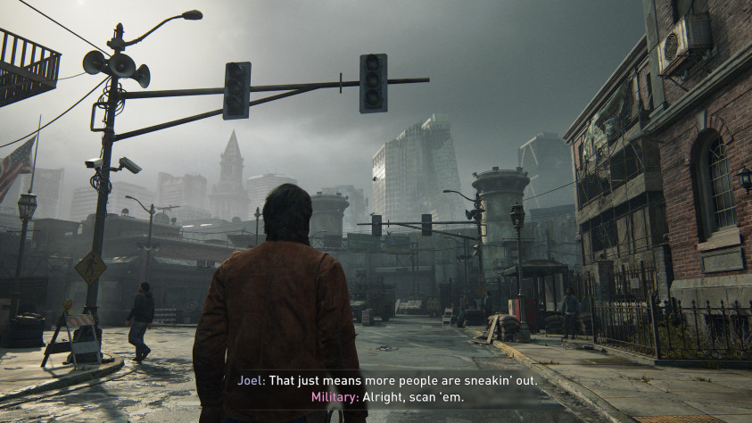 Позже, после пролога игры, мы&amp;nbsp;окажемся в&amp;nbsp;Бостонской карантинной зоне, за&amp;nbsp;границей которой будут видны две постройки (И&amp;nbsp;пусть читателя не&amp;nbsp;смущает облик Джоэла и&amp;nbsp;Элли на&amp;nbsp;некоторых футажах&amp;nbsp;— мне показалась интересной идея перепройти Part I&amp;nbsp;со&amp;nbsp;скинами главных героев из&amp;nbsp;сиквела).