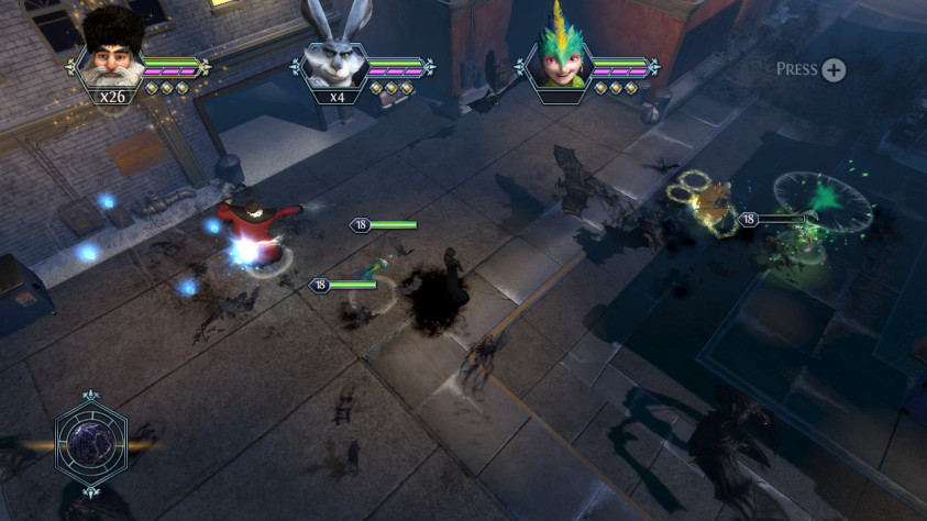 По сути так выглядит экран всё время - всё бегает туда-сюда, свистит, пердит и взрывается.