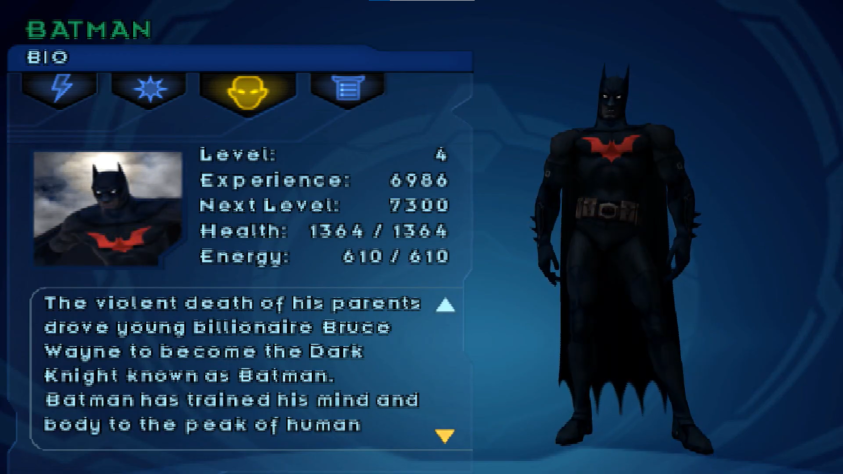 Если бы не плащ, был бы вылитый Бэтмен Будущего, а так он похож на Брюса, который просто забрал голову и символ Терри