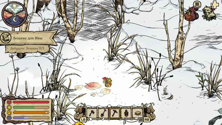 Вот тут надо добыть 5 лещины. Может это я какое-то быдло безграмотное, но я понятия не имею, что это такое и как оно должно выглядеть. Ок, орех, а визуально он чем от других орехов отличается? Пришлось весь склад ради этого перерыть(