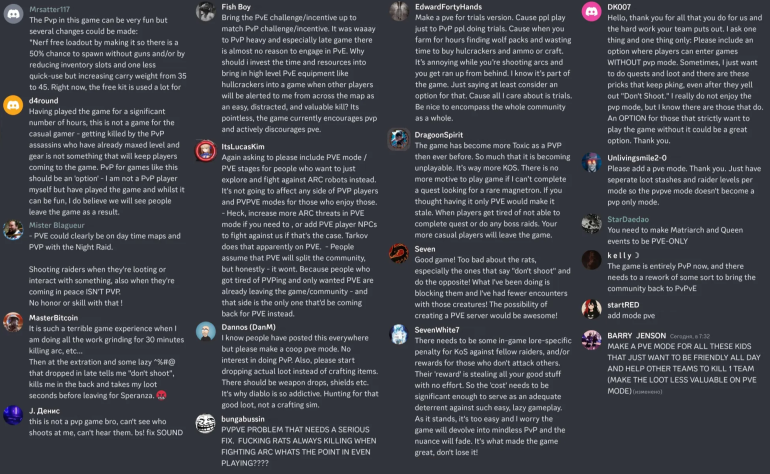 Просьбы игроков