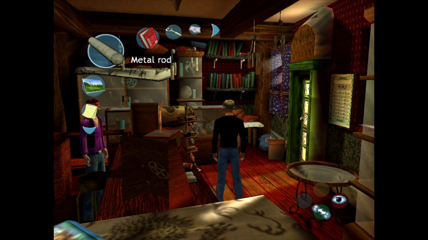 Кадр из версии The Sleeping Dragon для Xbox. Обратите внимание на цветовые обозначения иконок в правом нижнем углу, сопутствующие цветам кнопок на геймпаде