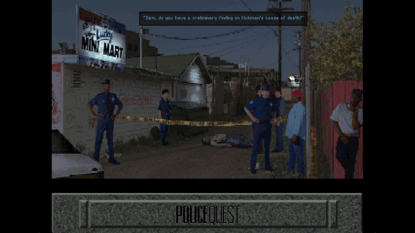 Кадр из Police Quest: Open Season, 1993 год. Обратите внимание на изменившийся визуальный стиль и цветовую палитру