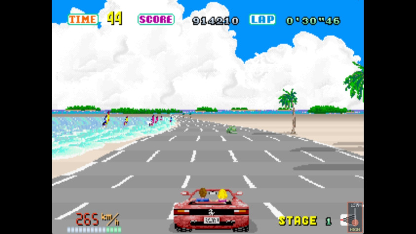 Кадр из Out Run, Sega, 1986 год