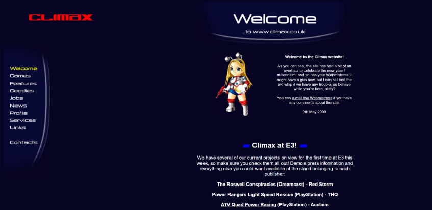 Сайт The Climax Group того периода
