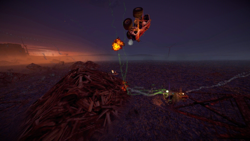 Жестокая схватка босса с элементами окружения. Спойлер: он проиграл.