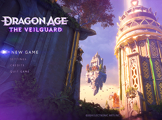 Экран главного меню Dragon Age: The Veilguard (2024)