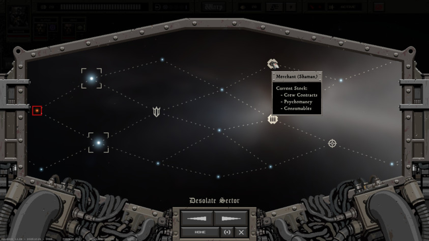 Наш корабль в&nbsp;красной точке слева. Неправильно выстрою цепочку прыжков&nbsp;— пропущу интересующего меня торговца в&nbsp;данном секторе