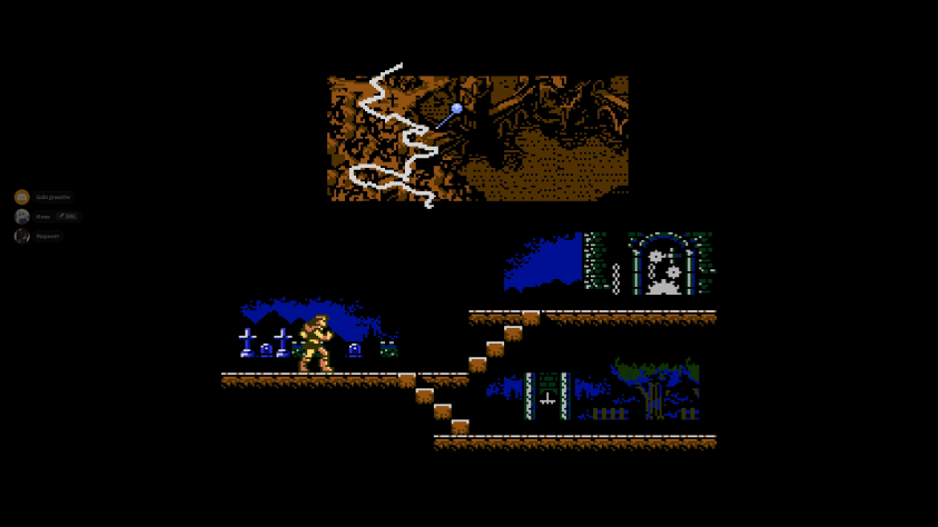 Развилка в игре и карта, которая показывает ваше направление в зависимости от выбранного маршрута.