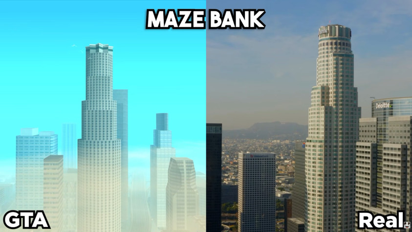 Кадры из&amp;nbsp;видео: GTA SAN ANDREAS VS&amp;nbsp;REAL LIFE PLACES LOS ANGELES (Onespot Gaming)