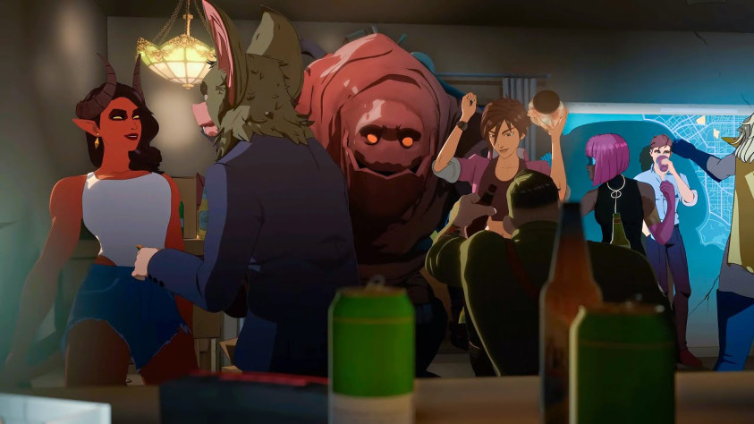 Всё помещение наполняется тёплым светом и яркими огнями также, как и его душа наполняется теплотой