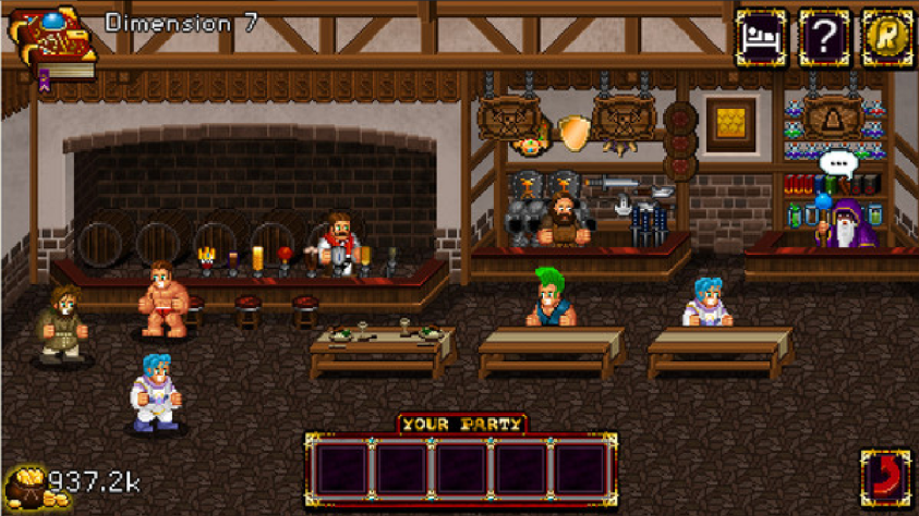 В Soda Dungeon надо нанимать героев в таверне и идти бить врагов. На полученное золото следует покупать новых героев, чтобы тоже идти бить врагов. Когда надоедает драться, включаешь автобой