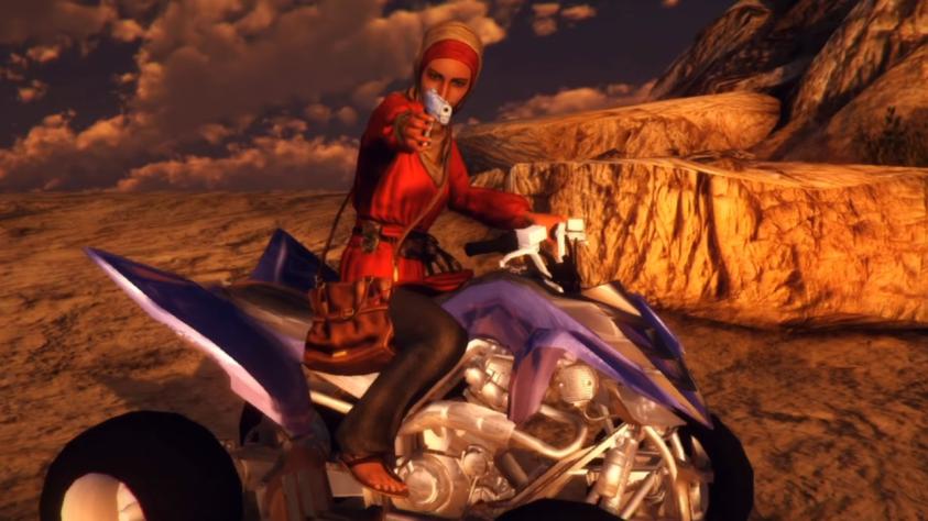 Ого! Вот чем разработчики собирались впечатлять западного геймера? Та же героиня неожиданно предстает оседлавшей квадроцикл и с пистолетом в руках. Игроки из Саудовской Аравии точно не оценили бы такого образа сильной женщины, в их стране женщину&amp;nbsp;могут наказать за то, что она своим внешним видом и поведением "спровоцировала" мужчину ее изнасиловать.&amp;nbsp;

