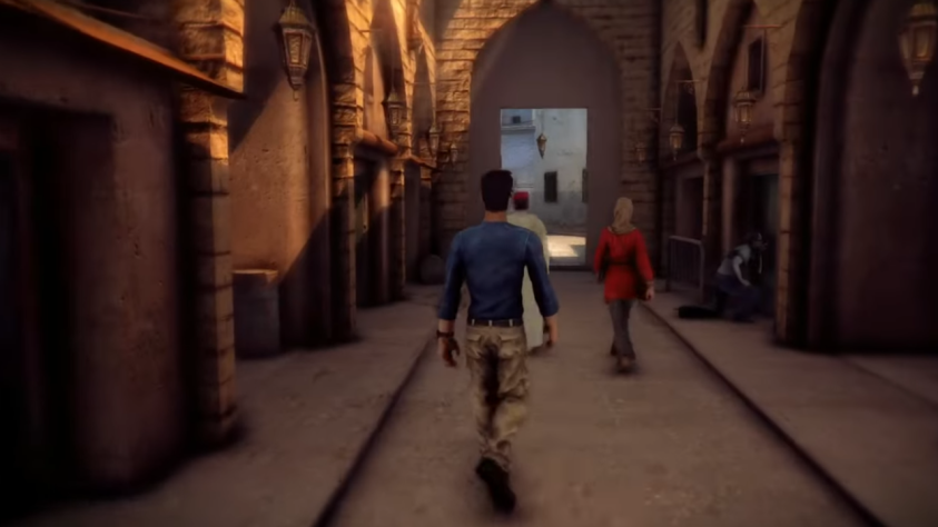 Лучше всего разработчикам удалось реализовать ходьбу по городу с прослушиванием долгого (около 10 минут - четверть времени всей игры) диалога. Это даже без иронии. По пути попадаются коты, "болванчики", чинящие дверь, торговцы и даже бабуля, безмолвно отчитывающая за что-то внука. Не хватает только детей, просящих медведя кое-чему их научить. Разрабам стоило сделать интерактивную экскурсию вместо экшена. Это я все еще про Unearthed, а не про...