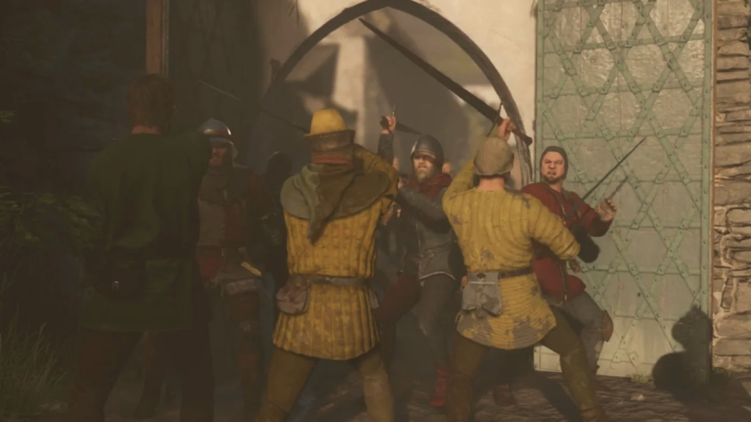 Еврейский погром в игре также историчен. Средние
века – время этнической нетерпимости, а евреев обвиняли в том, что они распяли
Христа. «Сами породили, сами и распяли. Это наши сугубо еврейские разборки,
гоям не понять» – сказал бы герой комедии «Ширли-Мырли».