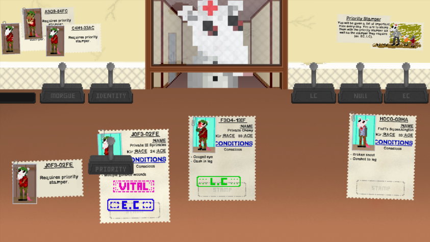 "Ms. Squeaker's Home for the Sick - это игра про милых пиксельных мышек" - скажете вы после 10 минут игры. Мышки болеют, буду их всех отправлять в реанимацию, даже тяжелых, не в морг же... А потом тяжелые все равно умирают, а более легкие больные, чьи места в реанимации вы отдали тяжелым, начинают умирать прямо в очереди. В итоге и те умирают, и эти - доигрались в милосердие? Спасибо декану, что я не стал врачом.