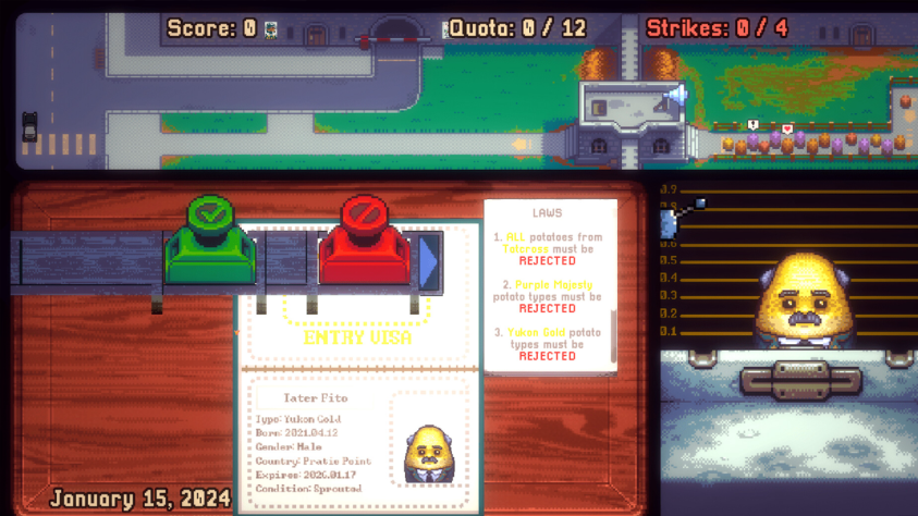 В Spud Customs вы найдете всё то же самое, что в Papers, Please. Только хуже.