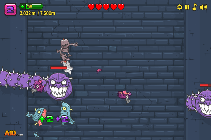 

Те же авторы чуть позже сделали другую, крайне удачную игру в этом же жанре. В Knightmare Tower
 нужно было попасть на вершину башни, а для набора скорости нужно было 
убивать всё более разных монстров со своими фишками, сами монстры становились всё сильнее и
 сильнее по мере взлёта.



