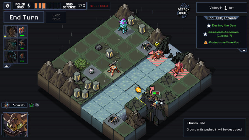 На первый взгляд, Into the breach отличается от Mewgenics только углом обзора, в проекте Subset games камера стоит немного выше, из-за чего юниты не так сильно друг друга перекрывают.