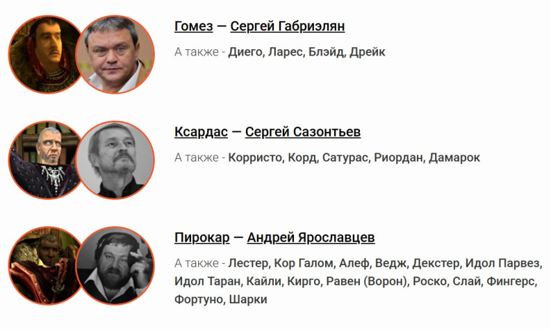 Актёры дубляжа первой Готики, 2 часть