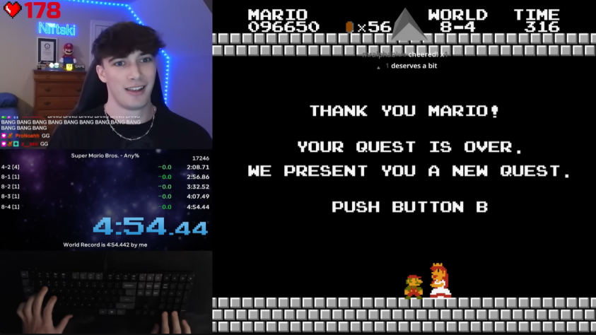 Мировой рекорд по Super Mario Bros., установленный Niftski