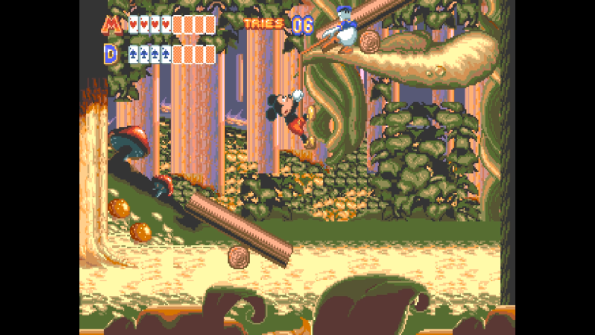 При одиночной игре на этих деревяшках находится тоже деревянное колесо, что и под ней. Мы должны прыгнуть на неё, чтобы запустить вверх колесо, чтобы затем оно нас подкинуло вверх, в коопе игрокам нужно помогать друг другу, первый запускает второго наверх и второй помогает первому с помощью верёвки