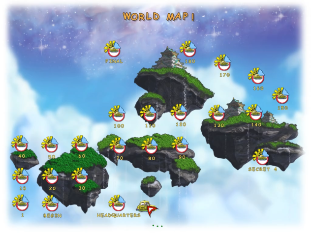 Хотя это скорее не карта мира, а просто меню выбора уровня с неплохим фоном, т.к. связь с уровнями в большинстве своём малая.