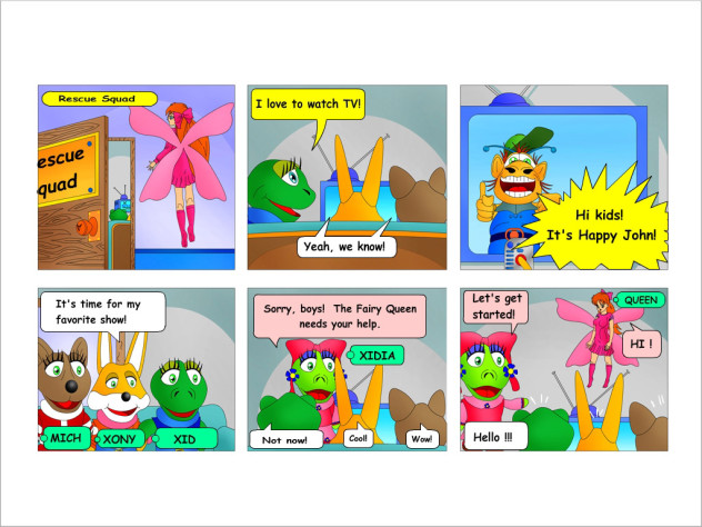 Это местные комиксы, через которые идёт часть повествования. В остальных случаях мы болтаем с персонажем на уровне. Качество рисовки конечно, м-да...