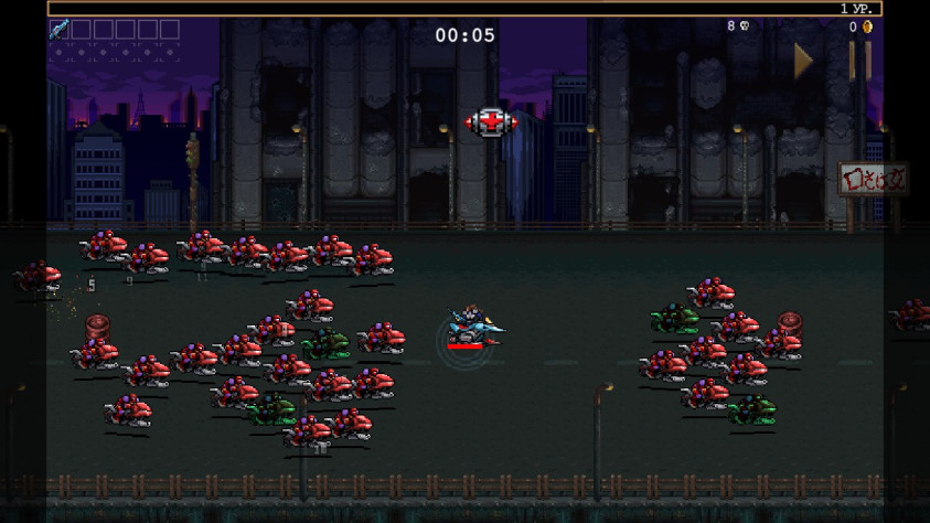 Горизонтальная местность, отсылающая на уровни с двуногими мотоциклами из Contra Hard Corps. Играется интересно, пускай и вариативности окружения прошлого уровня тут нет.