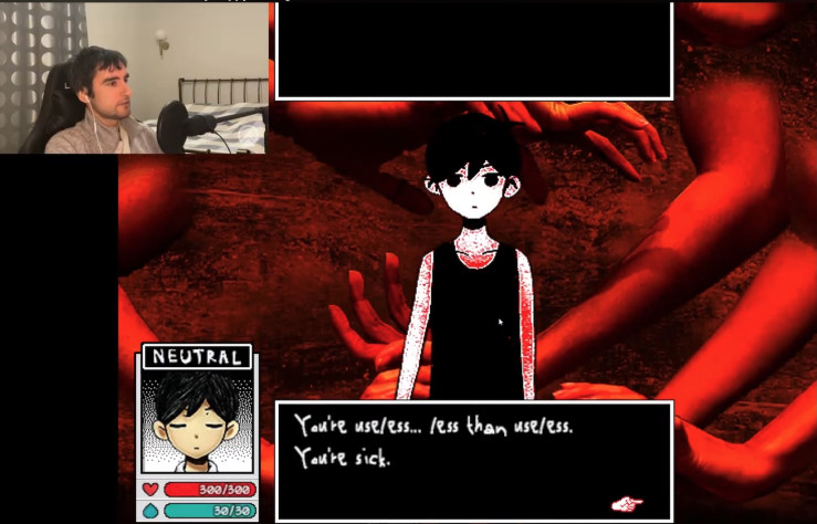 Кадры со стрима. На последнем часе игры происходит резкий переход на "ты".