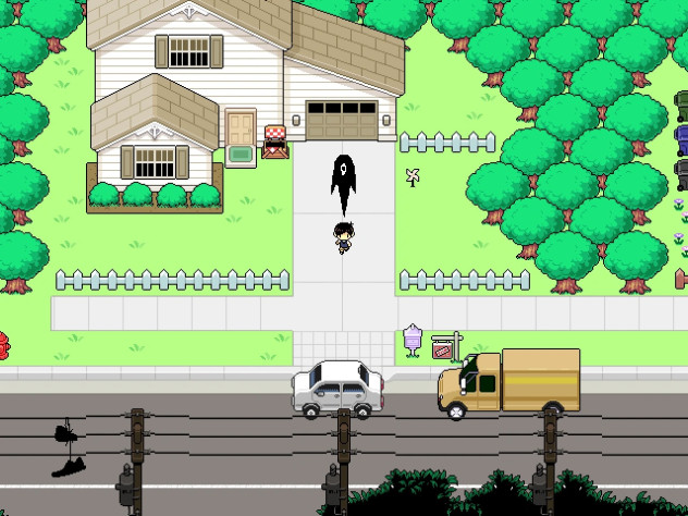 Одна из концовок, в которой Sunny не смог принять правду, что символизирует преследующий его Something из Headspace