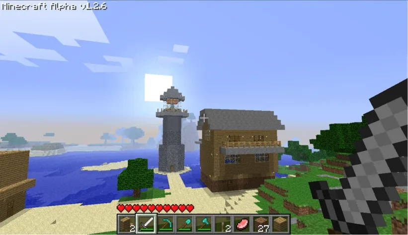 В Альфе Minecraft уже был узнаваемым, но большая часть текстур с тех пор притерпела значительные изменения