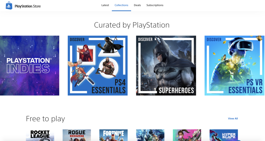 Скриншоты из новой веб-версии PlayStation Store