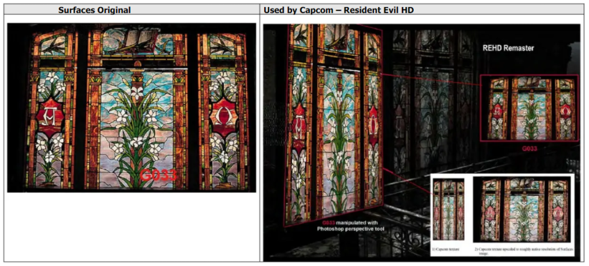 Слева — изображения из книги Surfaces, справа — из игр Capcom.