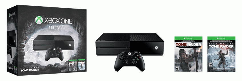 Один из примеров совместного продвижения игры и платформы — особый комплект Xbox One с двумя частями Tomb Raider.