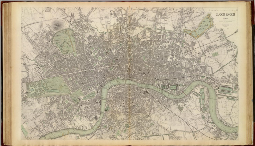 Карта Лондона 1843 года.