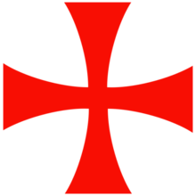Герб Робера де&amp;nbsp;Сабле и&amp;nbsp;крест Тамплиеров.