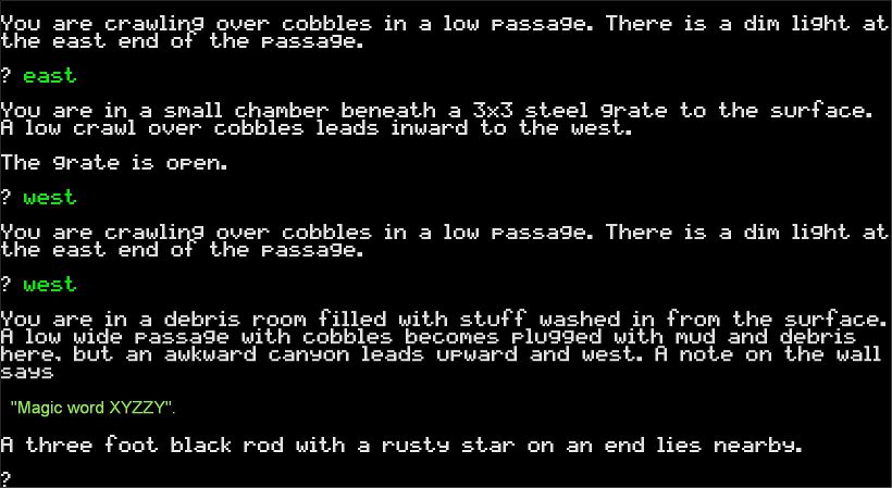 Повествование в игре Colossal Cave Adventure