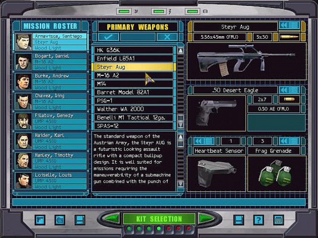 Это скрин из&amp;nbsp;Tom Clancy’s Rainbow Six: Rogue Spear, но&amp;nbsp;суть экрана выбора снаряжения&amp;nbsp;в&amp;nbsp;обоих играх одна